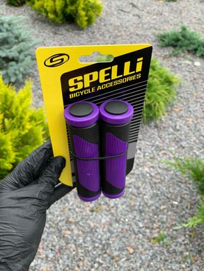 Велосипедні гріпси SPELLi SBG-692 чорно-фіолетові фото