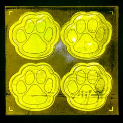 Светоотражающие наклейки «Лапки», Жёлтый