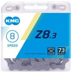 Цепь KMC Z8.3 Silver/Grey 7-8 скоростей 114 звеньев серебристый/серый + замок фото