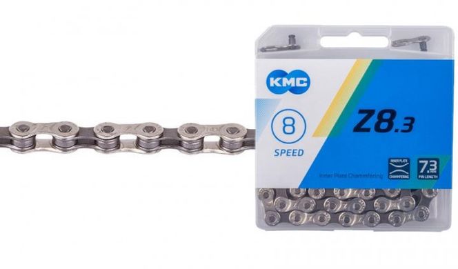 Цепь KMC Z8.3 Silver/Grey 7-8 скоростей 114 звеньев серебристый/серый + замок фото