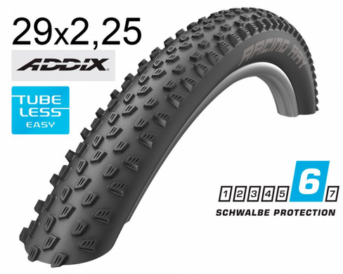 Покришка 29" Schwalbe RACING RAY 29x2.25 (57-622) Perf TwinSkin TLR B/B HS489 Addix, 67EPI