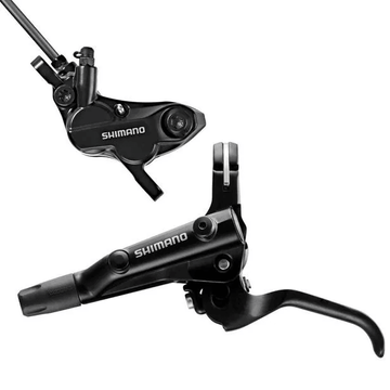 Тормоз Shimano MT501-E, Deore, гидравлический, задний (правая ручка, 4-поршн. калипер BR-MT520, гидролиния 1700мм, колодки D03S) фото