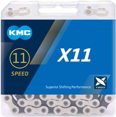 Ланцюг KMC X11 Silver/Black 11 швидкостей 114 ланок срібний/чорний + замок фото