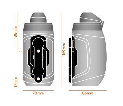 Фляга 450ml Fidlock Twist Set (bike base), smoke