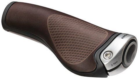 Грипсы Ergon GP1 BioLeder brown (silver clamps) фото