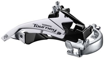 Перемикач передній Shimano FD-TY500, Top-Swing, універс.тяга, хомут 34.9мм (S/M адаптеры), для 42Т фото