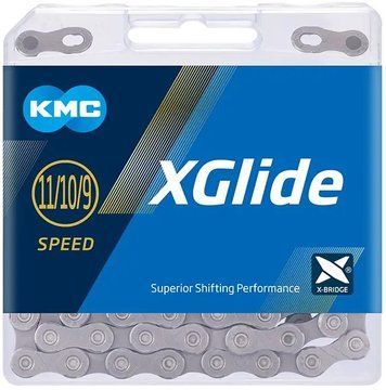 Цепь KMC X-Glide Cues, 9/10/11 speed, 126 links, grey + замок