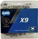 Цепь KMC X9, 9 speed, 122 links, silver/grey + замок