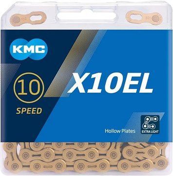 Ланцюг KMC X10EL, 10 speed 114 links, gold + замок