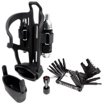 Фляготримач Lezyne TUBELESS FLOW STORAGE LOADED з мультитулом V PRO 17 та головкою СО2 Black фото