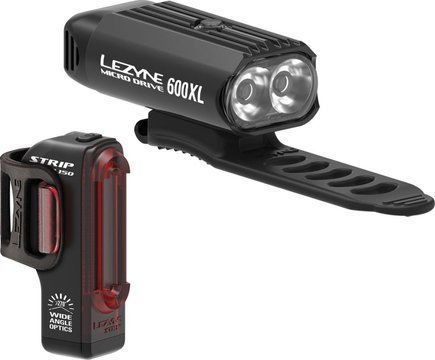 Комплект света Lezyne MICRO DRIVE 600XL / STRIP PAIR, Черный