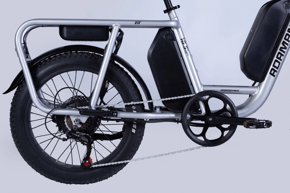 Електровелосипед 20" Dorozhnik eADAMANT , 48B 17.5+12.5Аг 1000Вт (2025), silver фото