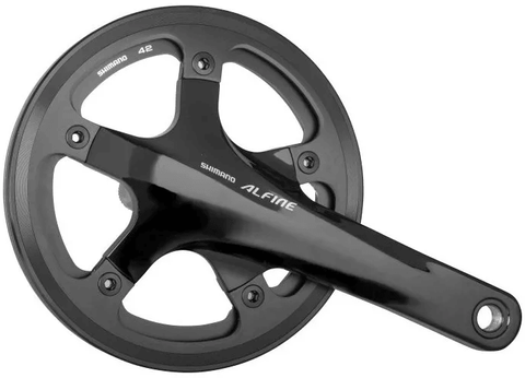 Шатуны Shimano FC-S501 Alfine, Hollowtech II, 170mm, 39Т, double chainring guard + bottom bracket BSA фото